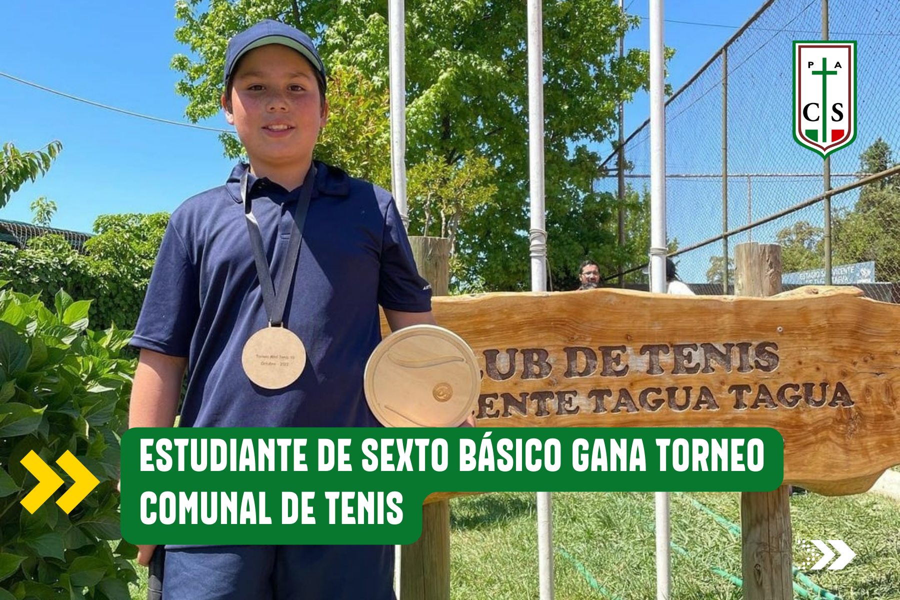 ESTUDIANTE DE SEXTO BÁSICO GANA TORNEO COMUNAL DE TENIS