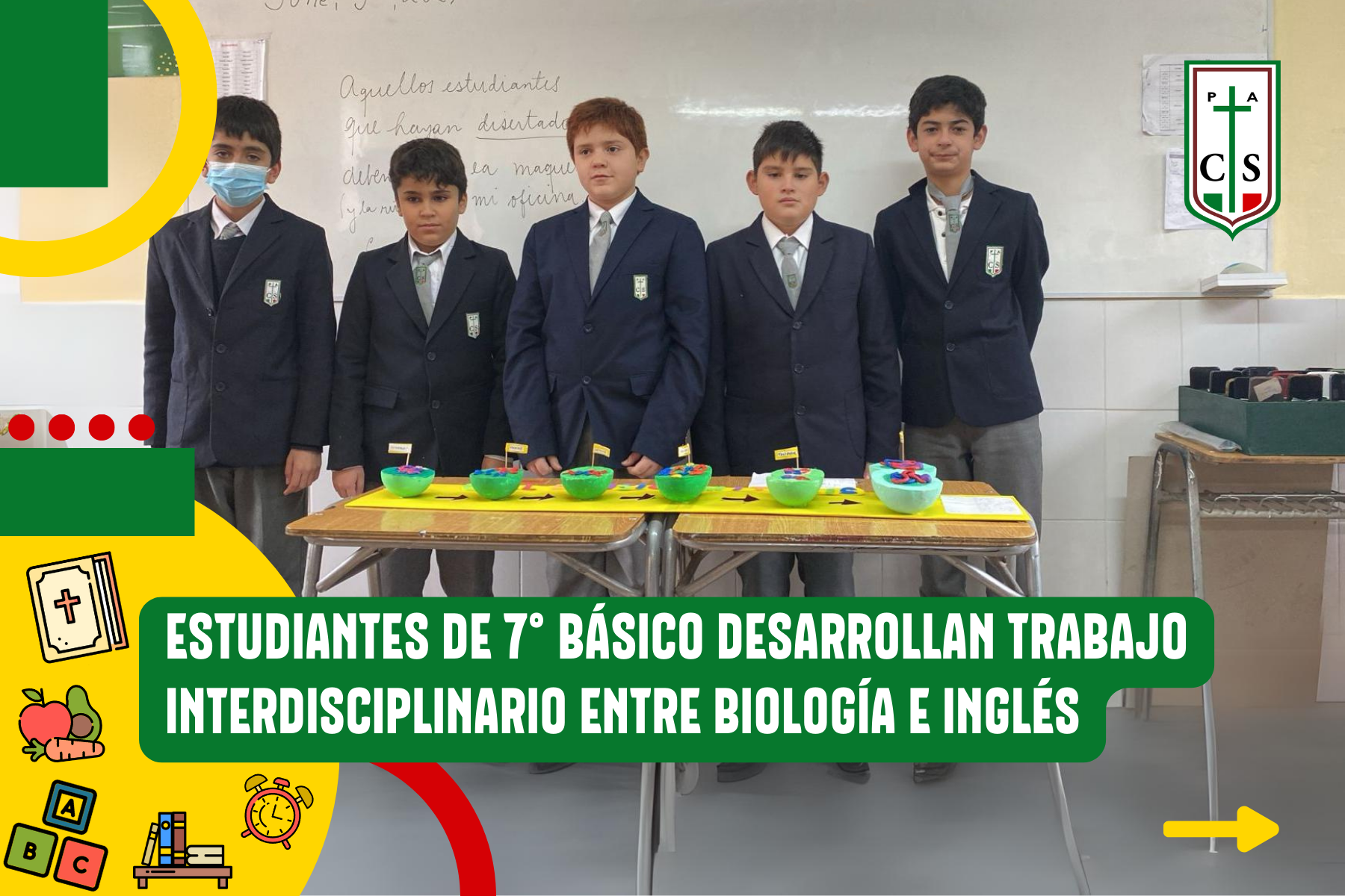 ESTUDIANTES DE 7° BÁSICO DESARROLLAN TRABAJO INTERDISCIPLINARIO ENTRE BIOLOGÍA E INGLÉS