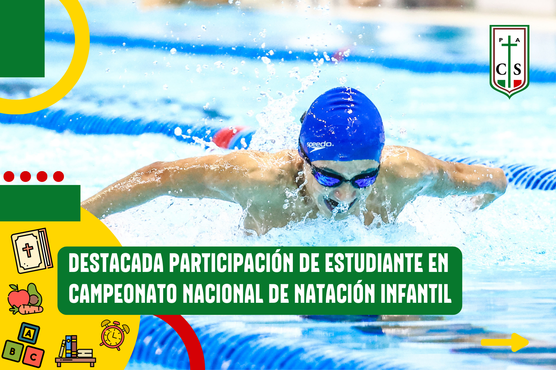 DESTACADA PARTICIPACIÓN DE ESTUDIANTE EN CAMPEONATO NACIONAL DE NATACIÓN INFANTIL