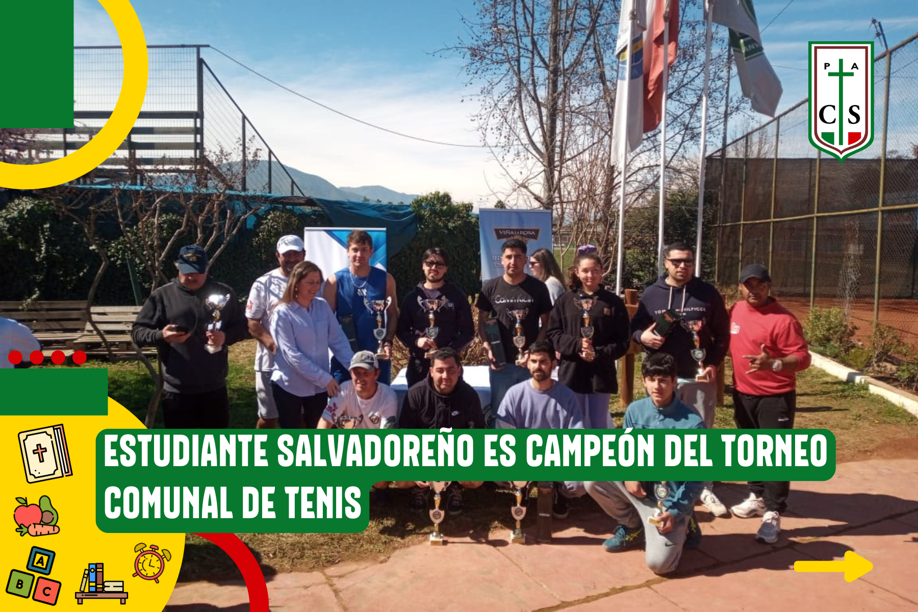 ESTUDIANTE SALVADOREÑO ES CAMPEÓN DEL TORNEO COMUNAL DE TENIS