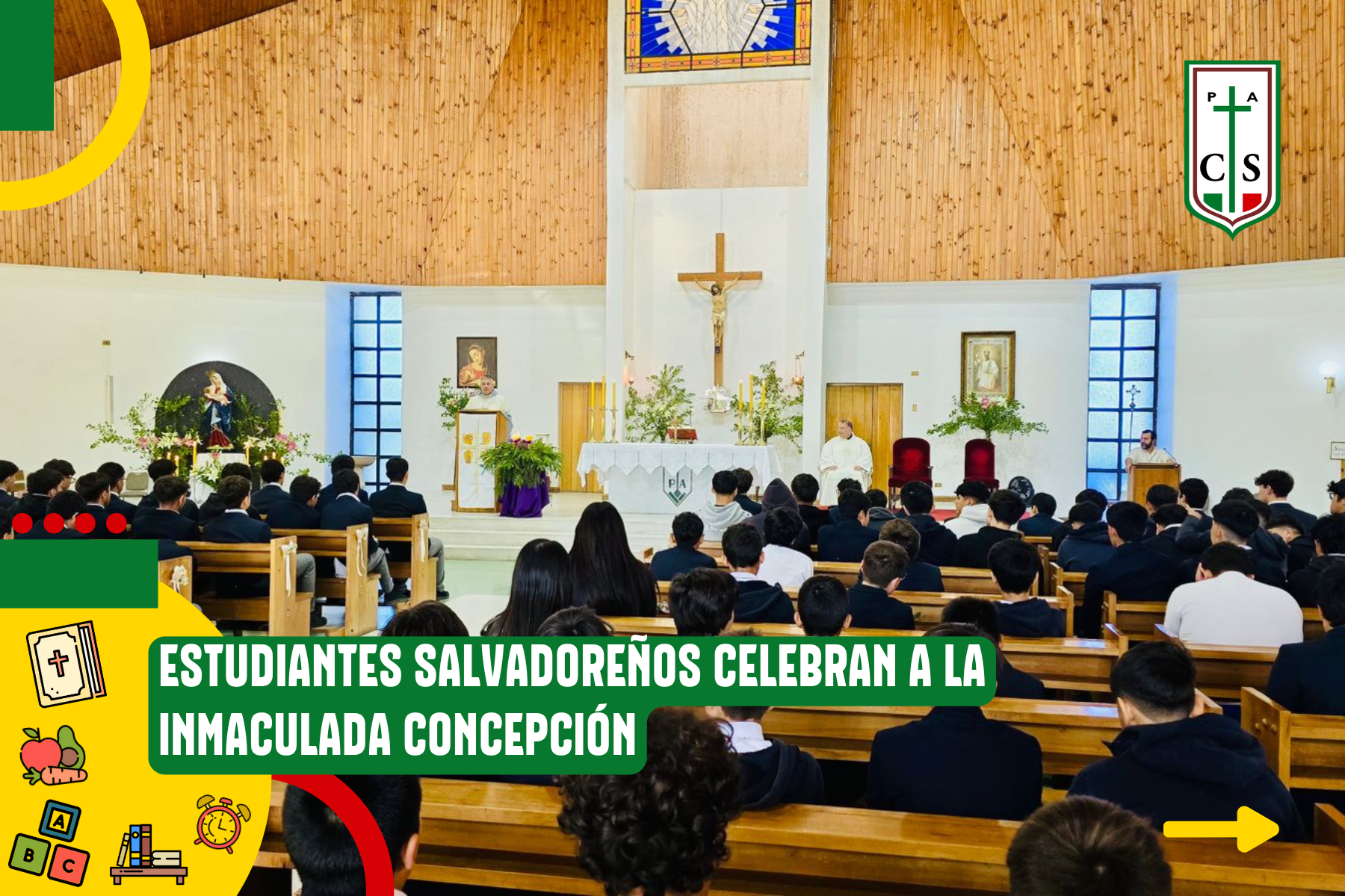 ESTUDIANTES SALVADOREÑOS CELEBRAN A LA INMACULADA CONCEPCIÓN
