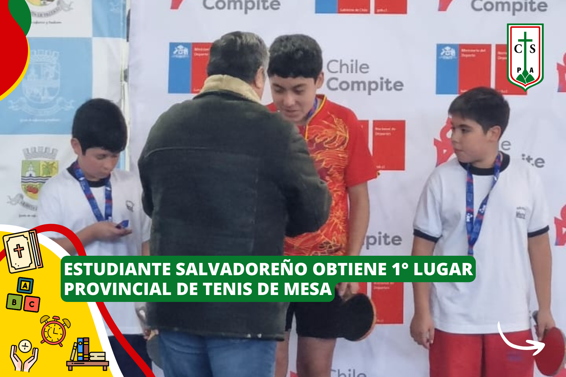 ESTUDIANTE OBTIENE 1° LUGAR PROVINCIAL DE TENIS DE MESA