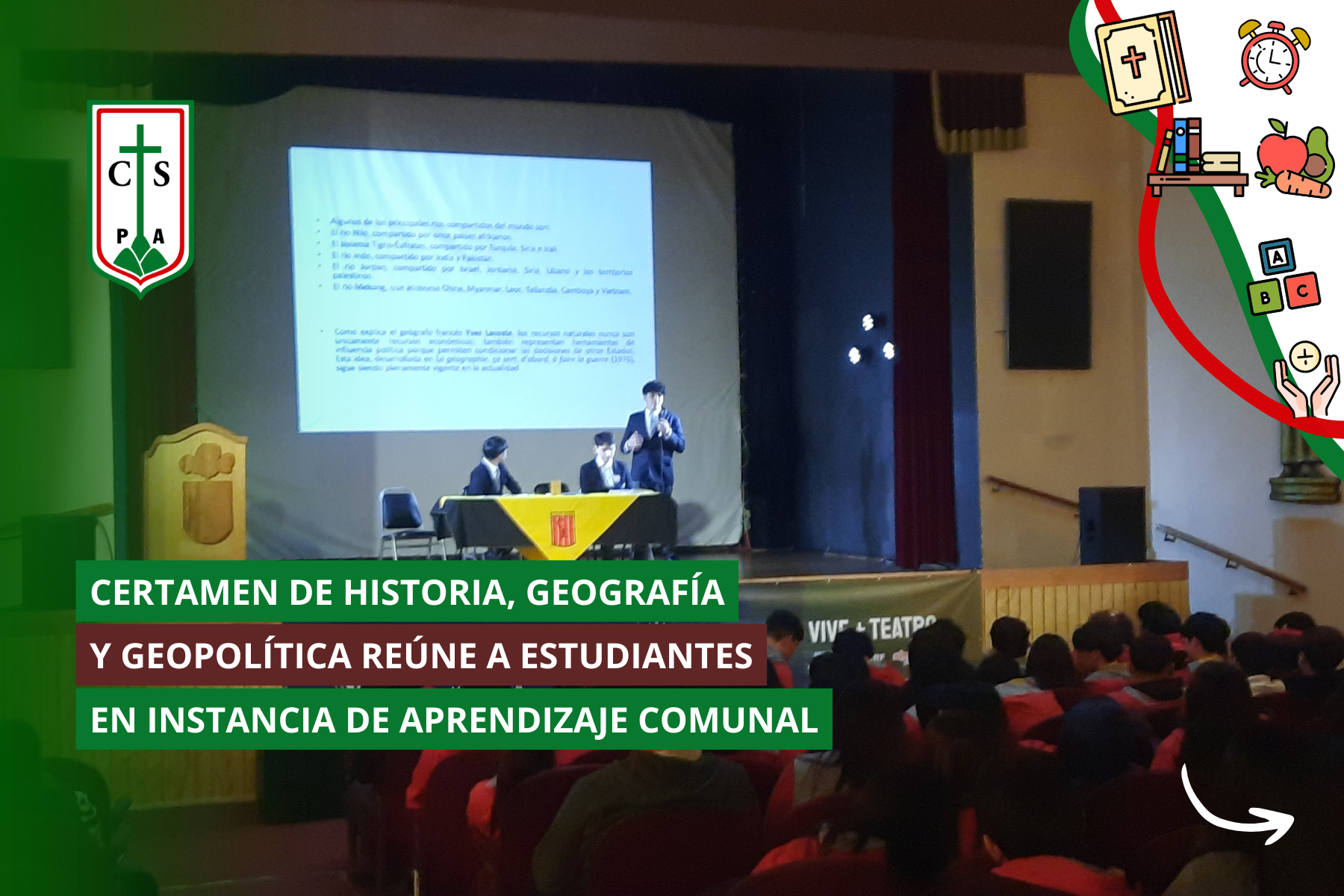 CERTAMEN DE HISTORIA, GEOGRAFÍA Y GEOPOLÍTICA REÚNE A ESTUDIANTES EN INSTANCIA DE APRENDIZAJE COMUNAL