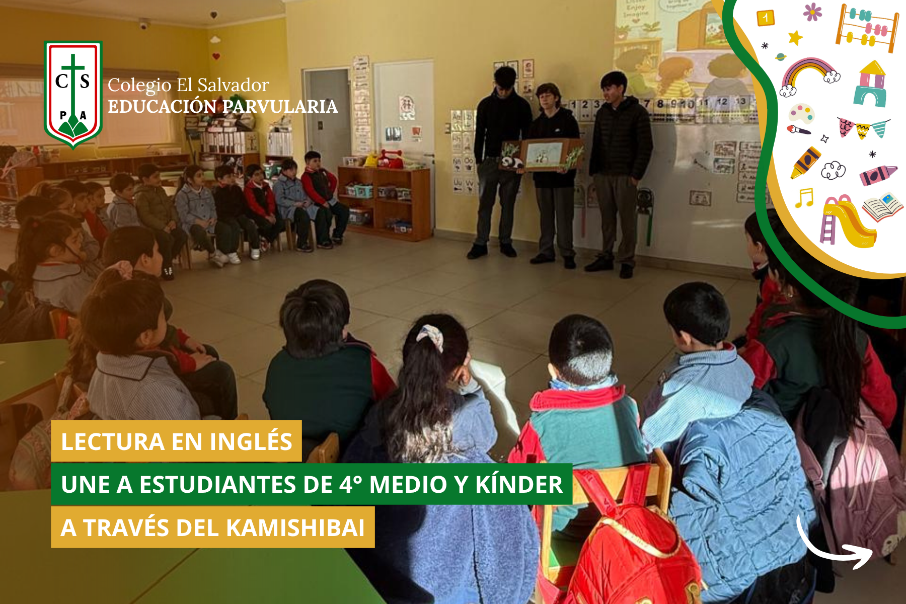 LECTURA EN INGLÉS UNE A ESTUDIANTES DE 4° MEDIO Y KÍNDER A TRAVÉS DEL KAMISHIBAI